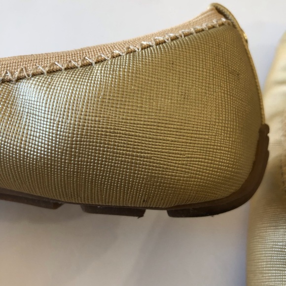 Michael Kors “Rover Heidi” Gold Ballet Flats Size 2 Gently Worn - Picture 7 of 10